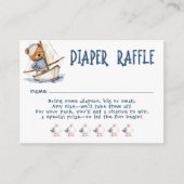 Nautical Boy Sailor Teddy Bears Diaper Kinderdusch Begleitkarte (Vorderseite)