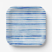 Nautical Boy Sailor Teddy Bears Stripe Babydusche Pappteller (Vorderseite)