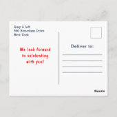 Nautical Boys Bear Red and Navy Birthday Party Postkarte (Rückseite)