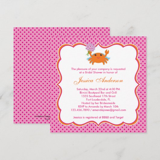 Nautical Bridal Dusche Einladung (Vorne/Hinten)