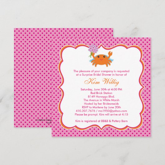 Nautical Bridal Dusche Einladung (Vorne/Hinten)