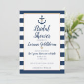 Nautical Bridal Showeinladung - Anchor - Marine Einladung (Stehend Vorderseite)