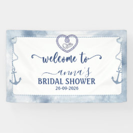 Nautical Bridal Shower Anchor Watercolor Welcome Banner