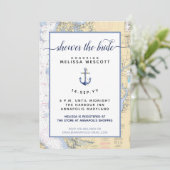 Nautical Bridal #Shower #Annapolis Maryland Einladung (Stehend Vorderseite)