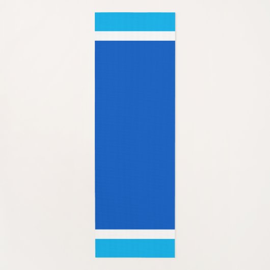 Nautical Bright Blue Wide Stripe Sky Blue Edges Yogamatte (Vorderseite)
