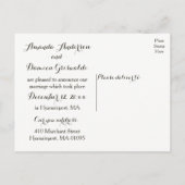 Nautical Brown Just Married Lighthouse Ship Wheel Ankündigungspostkarte (Rückseite)