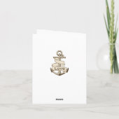 Nautical Brown Vielen Dank Schiffsanker Liebe Dankeskarte (Rückseite)