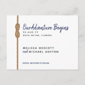 Nautical Budget Adventure beginnt 💌 Save the Date Ankündigungspostkarte (Vorderseite)