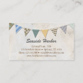 Nautical Bunting on Rustic Wood Shabby Beach Chic Visitenkarte (Rückseite)