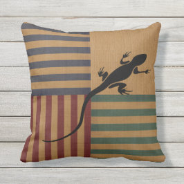 Nautical Burlap Gecko Lizard Kissen Für Draußen