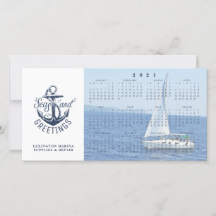 Nautical Business 2021 Kalender SEEN UND GRÜNDE Feiertagskarte