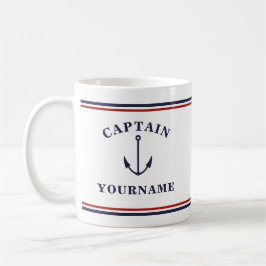 Nautical Captain Anchor Ihr Name in Block-Tasse Kaffeetasse