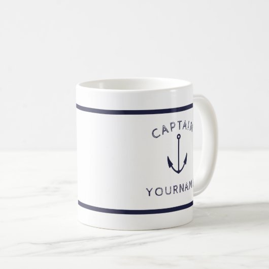 Nautical Captain Anchor mit Ihrer Tasse (VorderseiteRechts)