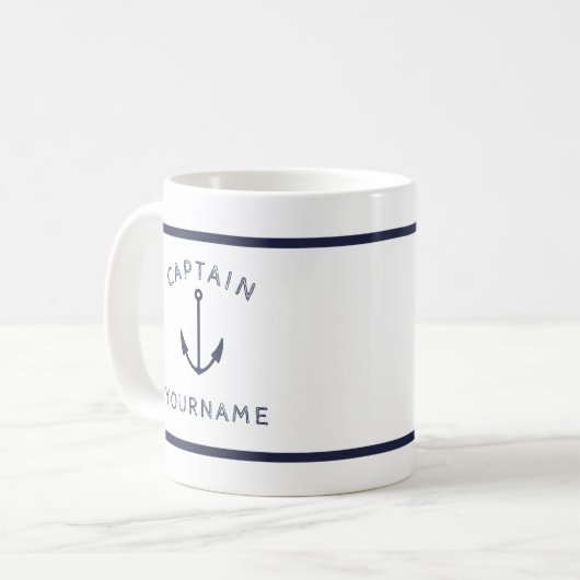Nautical Captain Anchor mit Ihrer Tasse (Vorderseite Links)