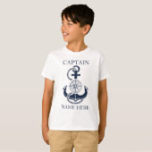 Nautical Captain Boat Name Blue Anchor T-Shirt (Vorne ganz)