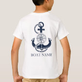 Nautical Captain Boat Name Blue Anchor T-Shirt (Rückseite)