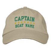 Nautical Captain Ihr Boot Name Khaki Cap Bestickte Kappe (Vorderseite)