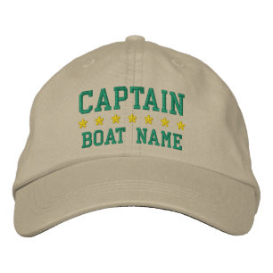 Nautical Captain Ihr Boot Name Khaki Cap Bestickte Kappe