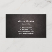 Nautical Captains Wheel Elegant Dark Leather Visitenkarte (Rückseite)