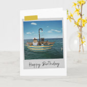 Nautical Cat Funny Birthday Card Karte (Gelbe Blume)
