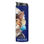 Nautical Cat Geschenke für Bootseigner Segler Thermosbecher (Nach rechts gedreht)