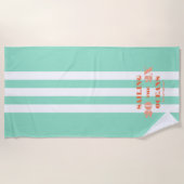 Nautical Celebration Stripes logo Strandtuch (Vorderseite)