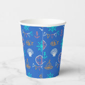 Nautical Chalk Zeichnend Muster Pappbecher (Rechts)