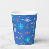 Nautical Chalk Zeichnend Muster Pappbecher (Vorderseite)