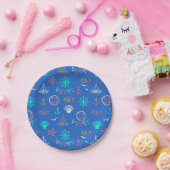 Nautical Chalk Zeichnend Muster Pappteller (Party)