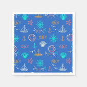 Nautical Chalk Zeichnend Muster Serviette (Vorderseite)