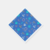 Nautical Chalk Zeichnend Muster Serviette (Ecke)
