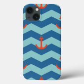 Nautical Chevron Pattern Case-Mate iPhone Hülle (Rückseite)