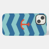 Nautical Chevron Pattern iPhone Hülle (Rückseite (Horizontal))