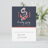 Nautical Chic Wedding Response / RSVP Cards Karte (Stehend Vorderseite)