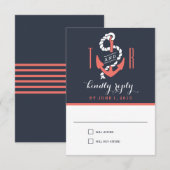 Nautical Chic Wedding Response / RSVP Cards Karte (Vorne/Hinten)