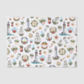 Nautical Christmas Beach Coastal Seidenpapier (Vorderseite)