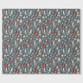 Nautical Christmas Gift Wrapping Paper Geschenkpapier (Flach)