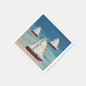 Nautical Christmas Harbor parade Serviette (Ecke)