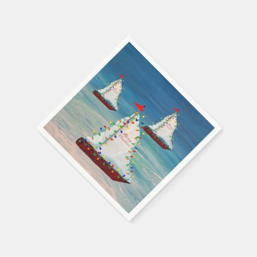 Nautical Christmas Harbor parade Serviette (Ecke)