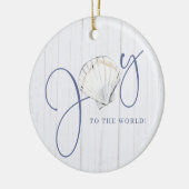 Nautical Christmas Joy Seashell Holiday Foto Keramik Ornament (Links)