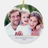 Nautical Christmas Joy Seashell Holiday Foto Keramik Ornament (Hinten)