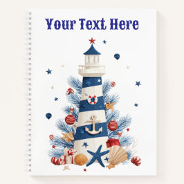 "Nautical Christmas Spiral Notebook - Festive Holi Notizblock