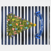 Nautical Christmas Tree Custom Fleecedecke (Vorderseite (Horizontal))