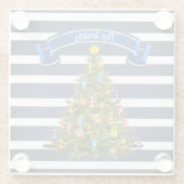 Nautical Christmas Tree Custom Glasuntersetzer (Rückseite)