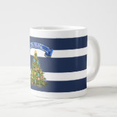 Nautical Christmas Tree Custom Jumbo-Tasse (Vorderseite Rechts)
