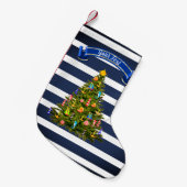 Nautical Christmas Tree Custom Kleiner Weihnachtsstrumpf (Vorderansicht (hängend))