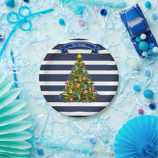 Nautical Christmas Tree Custom Pappteller (Party)