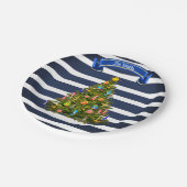 Nautical Christmas Tree Custom Pappteller (Schrägansicht)