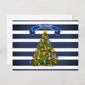 Nautical Christmas Tree Custom Postkarte (Vorne/Hinten)