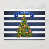 Nautical Christmas Tree Custom Postkarte (Vorderseite)